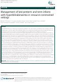 Cover page: Management of late-preterm and term infants with hyperbilirubinaemia in resource-constrained settings