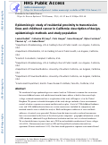 Cover page: Epidemiologic study of residential proximity to transmission lines and childhood cancer in California: description of design, epidemiologic methods and study population