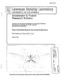 Cover page: Water Cooled Metal Optics for the Advanced Light Source (ALS)