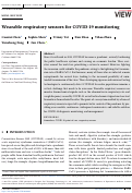 Cover page: Wearable respiratory sensors for COVID‐19 monitoring