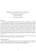 Cover page: High-Precision Floating-Point Arithmetic in Scientific Computation