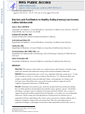 Cover page: Barriers and facilitators to healthy eating among low-income Latino adolescents