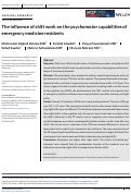 Cover page: The influence of shift work on the psychomotor capabilities of emergency medicine residents