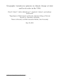 Cover page: Geographic variation in opinions on climate change at state and local scales in the USA