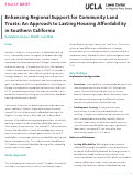 Cover page of Enhancing Regional Support for Community Land Trusts: An Approach to Lasting Housing Affordabilityin Southern California