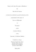 Cover page: Essays in the Labor Economics of Healthcare