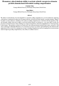 Cover page: Elementary school students ability to activate related concepts in a domainpredicts domain-based inferential reading comprehension