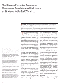 Cover page: The Diabetes Prevention Program for Underserved Populations: A Brief Review of Strategies in the Real World