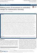 Cover page: Making sense of movement in embodied design for mathematics learning