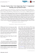 Cover page: Emerging Trends in Heart Valve Engineering: Part IV. Computational Modeling and Experimental Studies