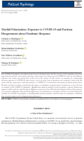 Cover page: Morbid Polarization: Exposure to COVID‐19 and Partisan Disagreement about Pandemic Response