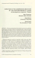 Cover page: Variation in the Aggressive Behavior of the Parthenognetic Lizard (      <em>Cnemidophorus uniparens</em>      , Teiidae)