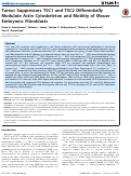 Cover page: Tumor Suppressors TSC1 and TSC2 Differentially Modulate Actin Cytoskeleton and Motility of Mouse Embryonic Fibroblasts