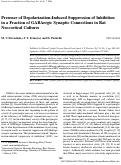 Cover page: Presence of depolarization-induced suppression of inhibition in a fraction of gabaergic synaptic connections in rat neocortical cultures.