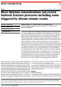 Cover page: River thorium concentrations can record bedrock fracture processes including some triggered by distant seismic events