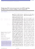 Cover page: Hyaluronan-CD44 interaction promotes microRNA signaling and RhoGTPase activation leading to tumor progression