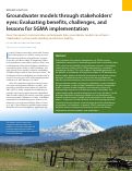 Cover page: Groundwater models through stakeholders' eyes: Evaluating benefits, challenges, and lessons for SGMA implementation