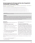 Cover page: Immunosuppressive therapy and the risk of hepatitis B reactivation: Consensus report.