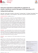 Cover page: Astrovirus replication is dependent on induction of double-membrane vesicles through a PI3K-dependent, LC3-independent pathway.