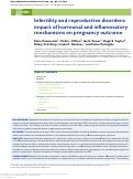 Cover page: Infertility and reproductive disorders: impact of hormonal and inflammatory mechanisms on pregnancy outcome