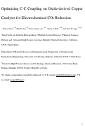 Cover page: Optimizing C–C Coupling on Oxide-Derived Copper Catalysts for Electrochemical CO2 Reduction