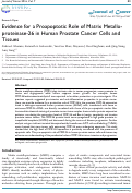 Cover page: Evidence for a Proapoptotic Role of Matrix Metalloproteinase-26 in Human Prostate Cancer Cells and Tissues.