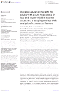 Cover page: Oxygen saturation targets for adults with acute hypoxemia in low and lower-middle income countries: a scoping review with analysis of contextual factors