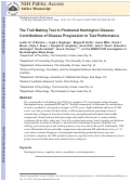 Cover page: The Trail Making Test in prodromal Huntington disease: Contributions of disease progression to test performance