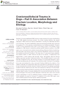 Cover page: Craniomaxillofacial Trauma in Dogs—Part II: Association Between Fracture Location, Morphology and Etiology