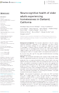 Cover page: Neurocognitive health of older adults experiencing homelessness in Oakland, California