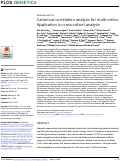 Cover page: Canonical correlation analysis for multi-omics: Application to cross-cohort analysis