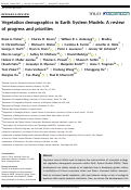 Cover page: Vegetation demographics in Earth System Models: A review of progress and priorities