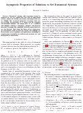 Cover page: Asymptotic Properties of Solutions to Set Dynamical Systems