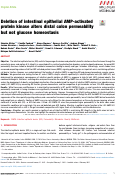 Cover page: Deletion of intestinal epithelial AMP-activated protein kinase alters distal colon permeability but not glucose homeostasis