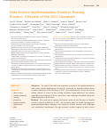 Cover page: Data Science Implementation Trends in Nursing Practice: A Review of the 2021 Literature.