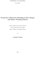 Cover page: Perspective Distortion Modeling in Face Images and Object Tracking Library
