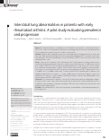 Cover page: Interstitial lung abnormalities in patients with early rheumatoid arthritis: A pilot study evaluating prevalence and progression.