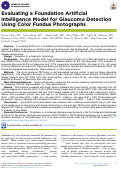 Cover page: Evaluating a Foundation Artificial Intelligence Model for Glaucoma Detection Using Color Fundus Photographs