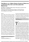 Cover page: The Effect of a Brief Sprint Interval Exercise on Growth Factors and Inflammatory Mediators