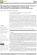 Cover page: Microcapsules Consisting of Whey Proteins-Coated Droplets of Lipids Embedded in Wall Matrices of Spray-Dried Microcapsules Consisting Mainly of Non-Fat Milk Solids