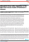 Cover page: Disrupted sleep-wake regulation in the MCI-Park mouse model of Parkinsons disease.
