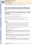 Cover page: Effect of Pay-for-Performance Incentives on Quality of Care in Small Practices With Electronic Health Records: A Randomized Trial