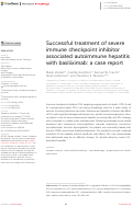 Cover page: Successful treatment of severe immune checkpoint inhibitor associated autoimmune hepatitis with basiliximab: a case report.