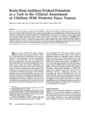 Cover page: Brain Stem Auditory Evoked Potentials as a Tool in the Clinical Assessment of Children With Posterior Fossa Tumors