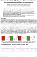 Cover page: The interactional work of configuring a mathematical object in a technology-enabled embodied learning environment