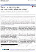 Cover page: The role of early detection and treatment in malaria elimination