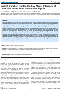 Cover page: Explicit-Duration Hidden Markov Model Inference of UP-DOWN States from Continuous Signals