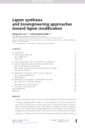 Cover page: Lignin synthesis and bioengineering approaches toward lignin modification