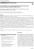 Cover page: Antiviral therapy use and related outcomes in patients with cancer and viral infections: results from SWOG S1204