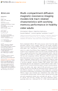 Cover page: Multi-compartment diffusion magnetic resonance imaging models link tract-related characteristics with working memory performance in healthy older adults